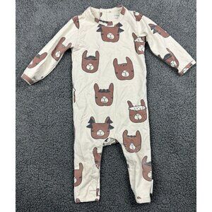 Tiny Cottons 12-18 Outfit One-Piece Llama Alpaca Romper Beige Brown Pima 12 18